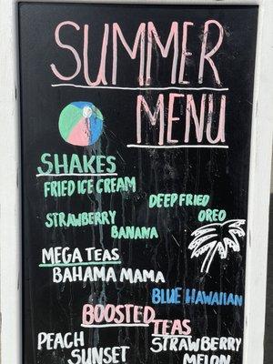 Summer menu