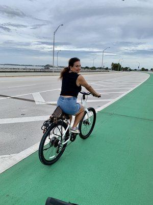 New white bike.