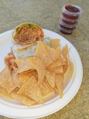 Langostino lobster burrito, chips & salsa - 10/16/21- mmm