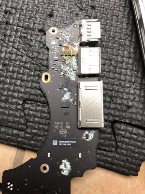 Severe liquid damaged board repaired