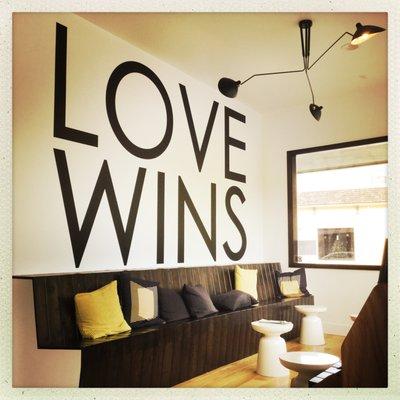 Love Wins seating area