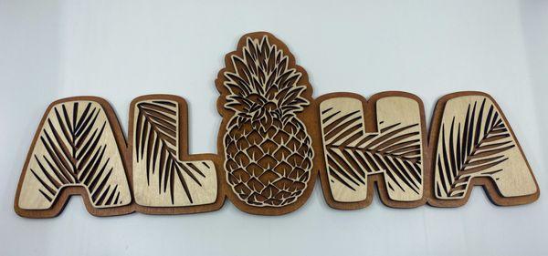 Custom Laser Cut Aloha