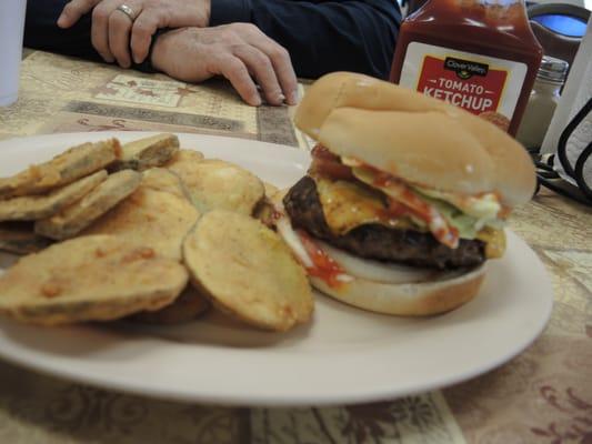 Best burger in town with "home fries".