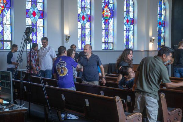 Our people hanging out and chatting with each other during our greeting time