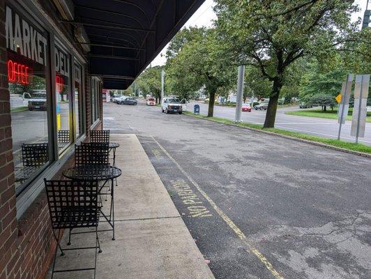 Tiny outdoor seating area