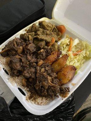 Curry Goat Oxtail and Curried Goat Combo