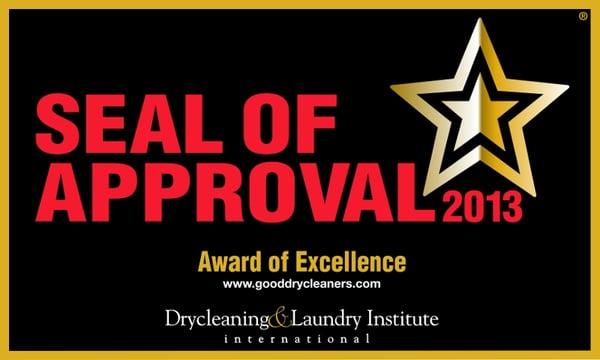 6th consecutive years we earned awarded through vigorous test by dry cleaning & laundry Institute