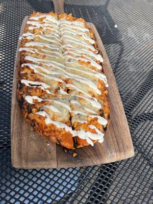 Buffalo chicken flatbread. YUM!