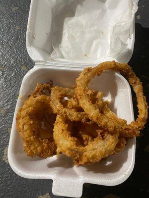 Onion rings are super crunchy!