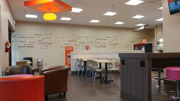 Dining room in the Dunkin’ Donuts