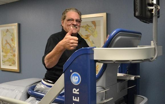 Patient on the Alter/G Treadmill