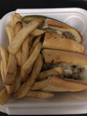 Cheesesteak with fries