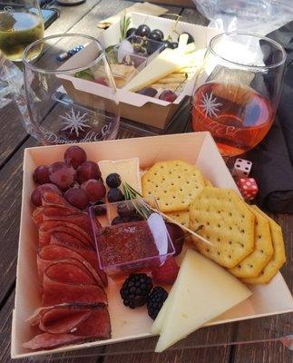 Wine and charcuterie lunch