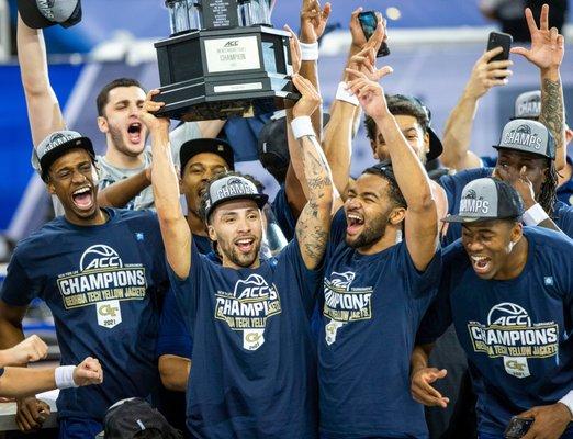 Georgia Tech defeated Florida State, 80-75, to win the 2021 ACC Tournament Championship on March 13, 2021.