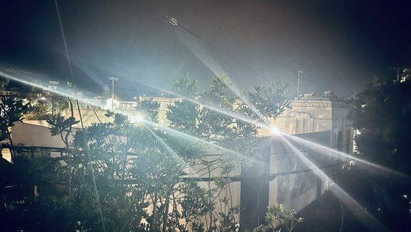 4 Spotlights within the LADWP facility facing directly into our house.