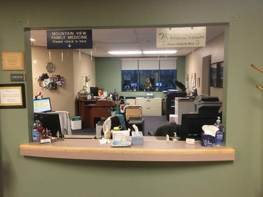 Front desk and check-in area