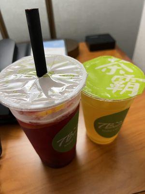 Fresh Dragon Fruit Tea and Four Season Green Tea