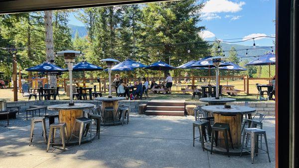 Awesome patio with umbrellas