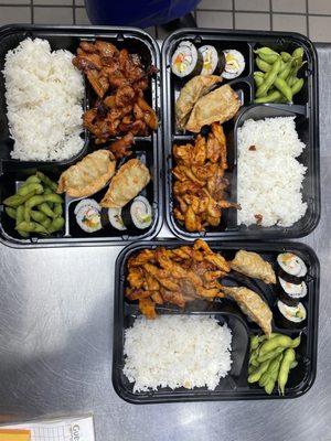 Inside restaurant, every lunch box, Tofu Teriyaki on hot plate