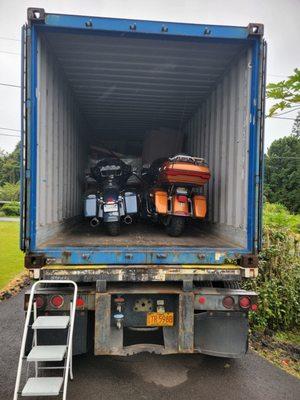 Container full of belongings