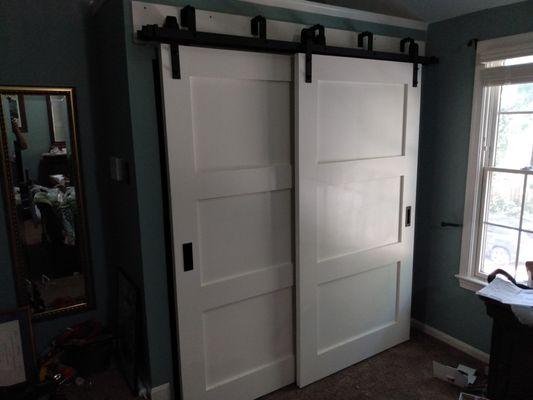 Double Bypass Barn doors open up your closet space and look great!