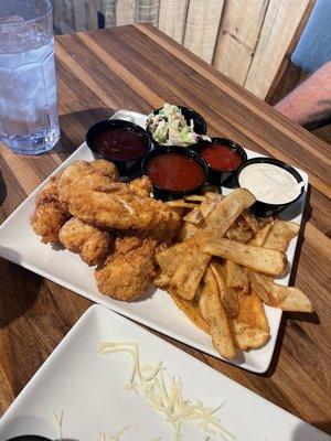 Chicken tenders and fries that I've never seen before