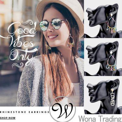 Good Vibes Only~ Wona's Weekend Wears #Weekend #Vibes #goodvibes #wonatrading #colorful #rhinestoneearrings #earrings #loved #girls #fashion