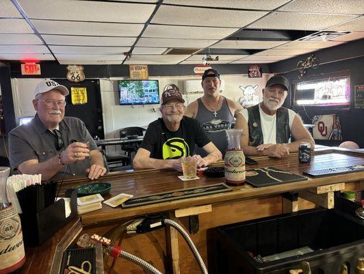 Hanging out at the bar with Charlie and  the boys!