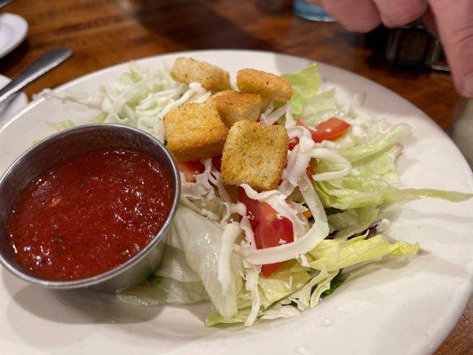 Side salad with homemade Italian dressing