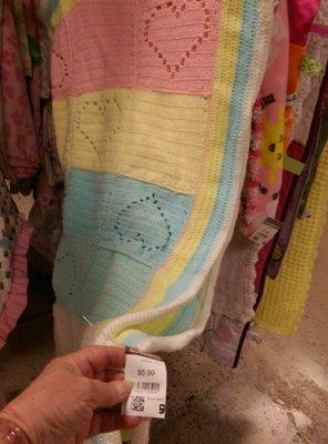 $5.99 for a scratchy, shrunken, ill-made baby blanket.