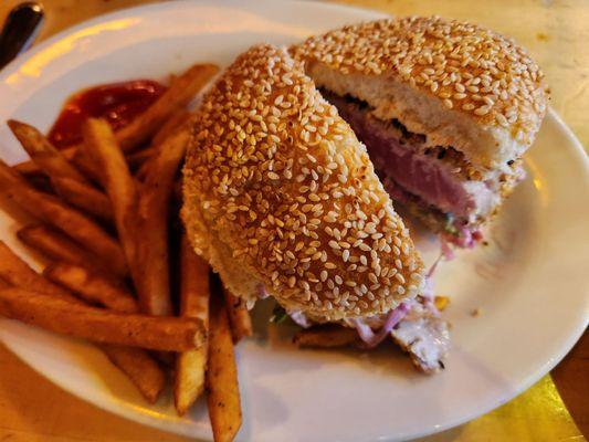 Ahi tuna burger