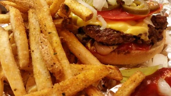 Cheeseburger with Cajun Fries