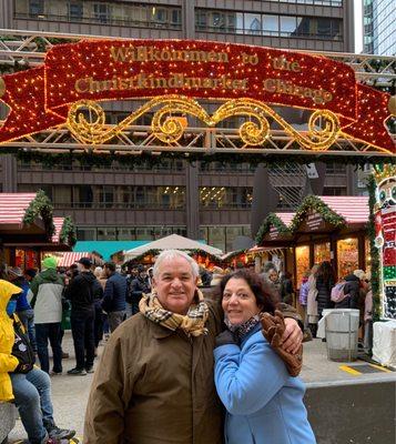 Entrance of the market, very friendly security guard offset to take our photo. Lots of Christmas spirit!