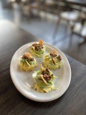 Taco inspired deviled eggs