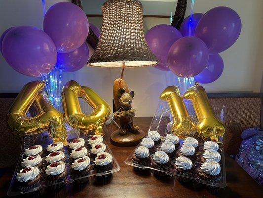 Chocolate cupcake with Lilac colored buttercream, Black Forest cupcakes