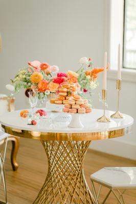 Gold and White cake table available for rental