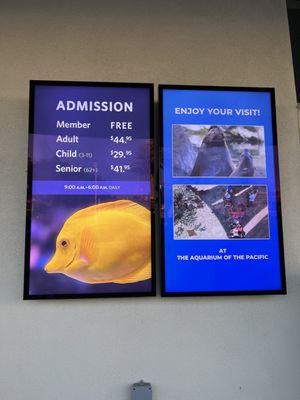 Admission prices