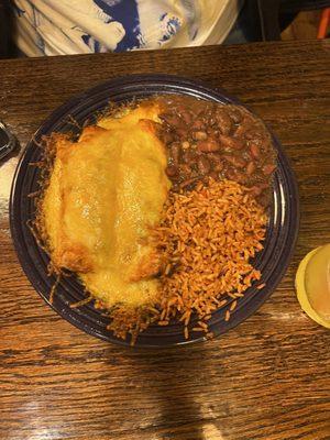 Chicken Chimichanga baked to order