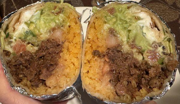 Carne asada super burrito ($10.99)