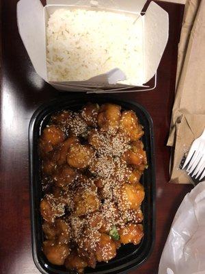 Sesame Chicken Special (white meat) and white rice