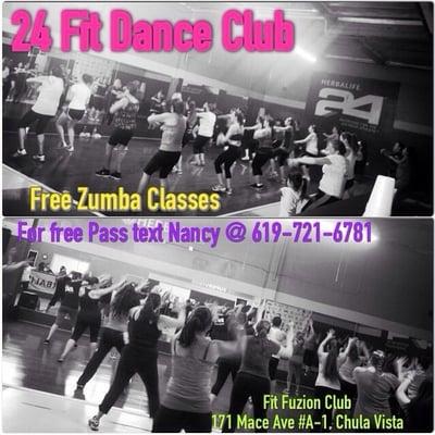 Free Zumba classes text nancy 619-721-6781