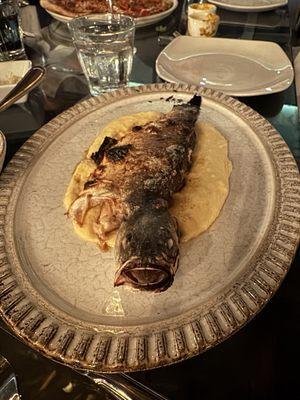 whole roasted branzino