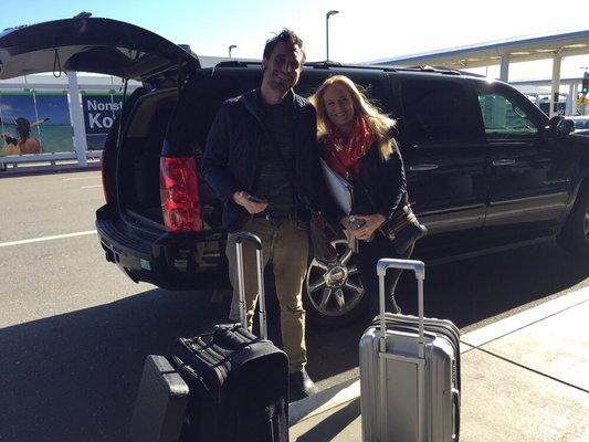 Our happy clients at the Oakland airport.                          # transportation to Oakland airport