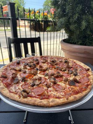 Pepperoni, Italian Sausage, and Roasted Garlic