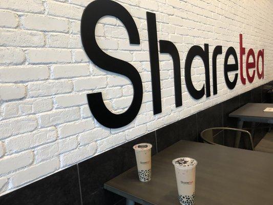 Sharetea name on the wall.