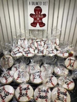 Baseball end of the season custom sugar cookies