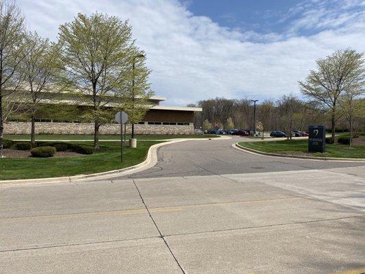 Parking lot entrance off of Providence Parkway