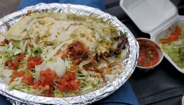 The Pueblito burrito to go, so we could have a picnic, sitting in the back of our station wagon on a rainy day. It traveled well!