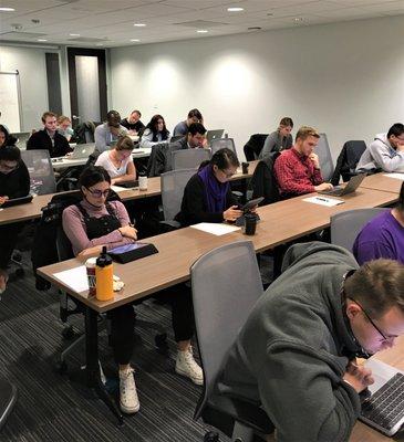 Students taking proctored practice tests on the LSAT Demon, our platform designed to help students practice for the official digital LSAT.