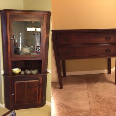 These are the cabinet and table we found today. So lovely.